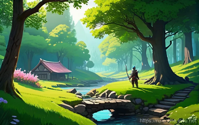 바람의 나라 클래식 - **Prompt:** A cozy, nostalgic scene depicting a person (wearing casual, comfortable clothes, fully c...