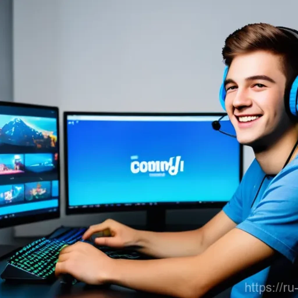 게임 스트리밍 플랫폼 비교 - **Prompt 1: "Vibrant Gaming Community Stream"** A lively, medium-shot image of a male streamer i...