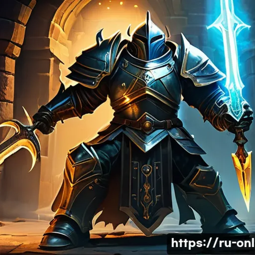 엘더 스크롤 온라인 던전 팁 - A detailed fantasy dungeon group scene featuring three distinct characters: a heavily armored tank w...